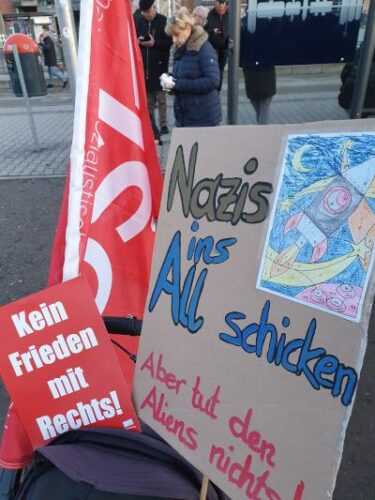 Kundgebung gegen Rechts in Mannheim, 27.01.2024. (Foto: N. B.)