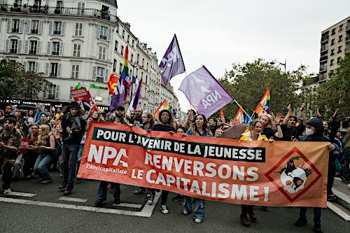 Protest gegen Macron in Paris, 7. September 2024. (Foto: Photothèque Rouge / Martin Noda / Hans Lucas.)
