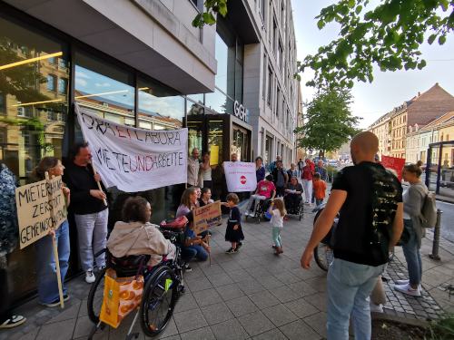 Protestaktion der Mieter:innen-Initiative in Heidelberg, 19. September 2024. (Foto: Privat.)
