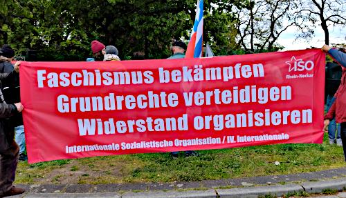 Protest gegen AfD-Veranstaltung in Mannheim-Rheinau, 26. April 2024. (Foto: Privat.)
