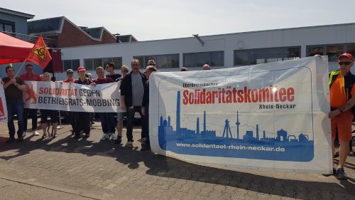 Protest gegen BR-Mobbing bei Ford Kohlhoff in Mannheim, 30. April 2024. (Foto: Privat.)
