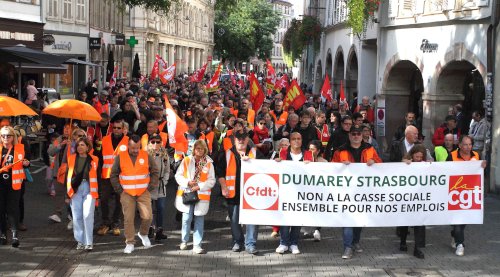 Demo gegen Abbau in Strasbourg, 28. September 2024. (Foto: Photothèque Rouge/Alexandre.)