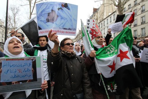 Demo in Paris gegen das syrische Folterregime in Syrien, 16. März 2013. (Foto: Photothèque Rouge/JMB.)
