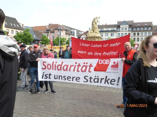 DGB-Kundgebung in Mannheim, 1. Mai 2023. (Foto: Avanti².)