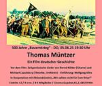 Veranstaltungsplakat: 500 Jahre Bauernkrieg, Film über Müntzer, 5. Juni 2025.