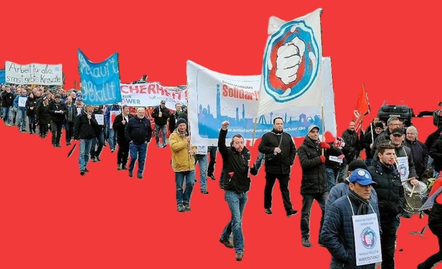 Titelbild: GE-Demo in Bexbach, 12. Dezember 2016. (Foto: Helmut Roos. Bildbearbeitung: Avanti².)