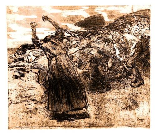 Käthe Kollwitz, „Losbruch“, („Bauernkrieg“), 1902/03. (Bild: Gemeinfrei.) Käthe Kollwitz, „Losbruch“, („Bauernkrieg“), 1902/03. (Bild: Gemeinfrei.)