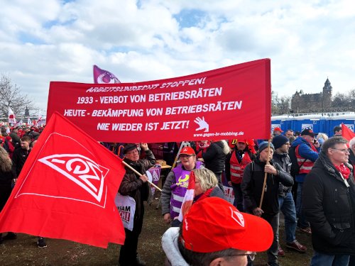 IGM-Aktionstag in Frankfurt/Main, 15. März 2025. (Foto: Privat.) IGM-Aktionstag in Frankfurt/Main, 15. März 2025. (Foto: Privat.)