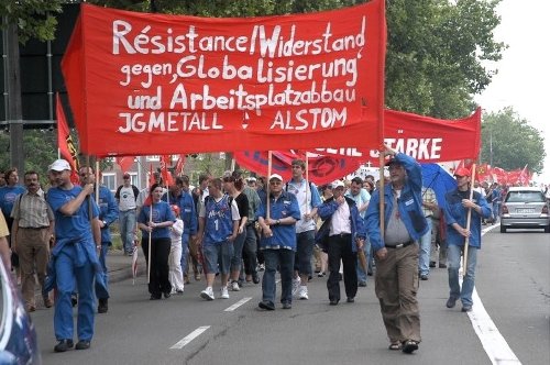 Alstom-Demo in Mannheim, 30. Mai 2005. (Foto: Helmut Roos.)