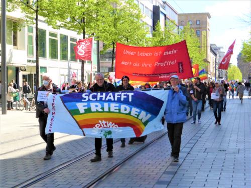 Ostermarsch in Mannheim, 16. April 2022. (Foto: Avanti².) Ostermarsch in Mannheim, 16. April 2022. (Foto: Avanti².)