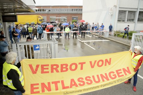 Europaweiter Aktionstag bei Bombardier-Alstom Mannheim, 16. Juli 2020. (Foto: Helmut Roos.)