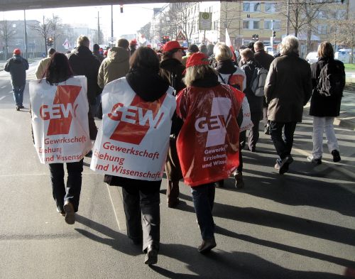 GEW-Demo in Düsseldorf, 28. Januar 2009. (Foto: Gemeinfrei.)