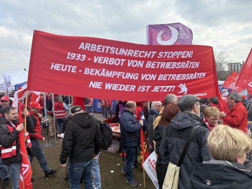 Protest gegen BR-Mobbing in Frankfurt/M., 15. März 2025. (Foto: Privat.)
