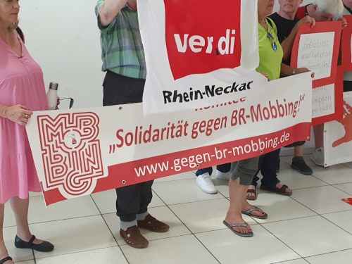 Protest gegen BR-Mobbing in Mannheim, 1. Juli 2025. (Foto: Privat.)