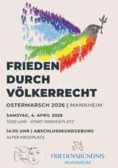 Flugblatt - Ostermarsch 2026 in Mannheim.