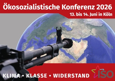 Werbung für die Ökoszosialistische Konferenz 2026.