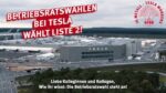 Wahlwerbung der IGM bei Tesla Grünheide, 2024. (Foriot: IGM-BBS.)