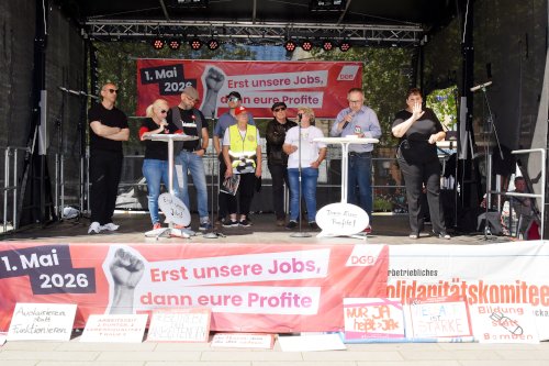 DGB-Kundgebung in Mannheim, 1. Mai 2026. (Foto: Helmut Roos.)