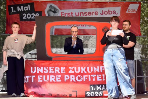 DGB-Kundgebung in Mannheim, 1. Mai 2026. (Foto: Helmut Roos.)