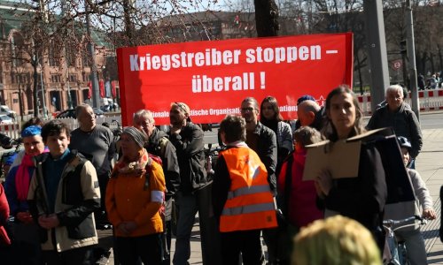 Schulstreik gegen „Wehrpflicht“ in Mannheim, 27. März 2026. (Foto: KIM.)