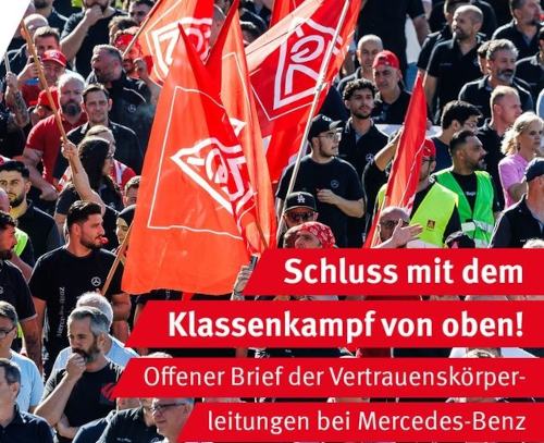 Screenshot "Offener Brief der Vertrauenskörperleitungen bei Mercedes Benz".