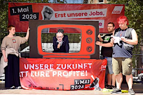 DGB-Kundgebung in Mannheim, 1. Mai 2026. (Foto: Helmut Roos.)