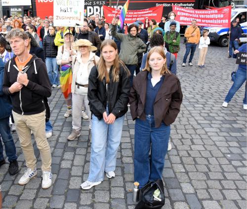 Kundgebung gegen Rechts in Mannheim, 22. September 2026. (Foto: Helmut Roos.) Kundgebung gegen Rechts in Mannheim, 22. September 2026. (Foto: Helmut Roos.)
